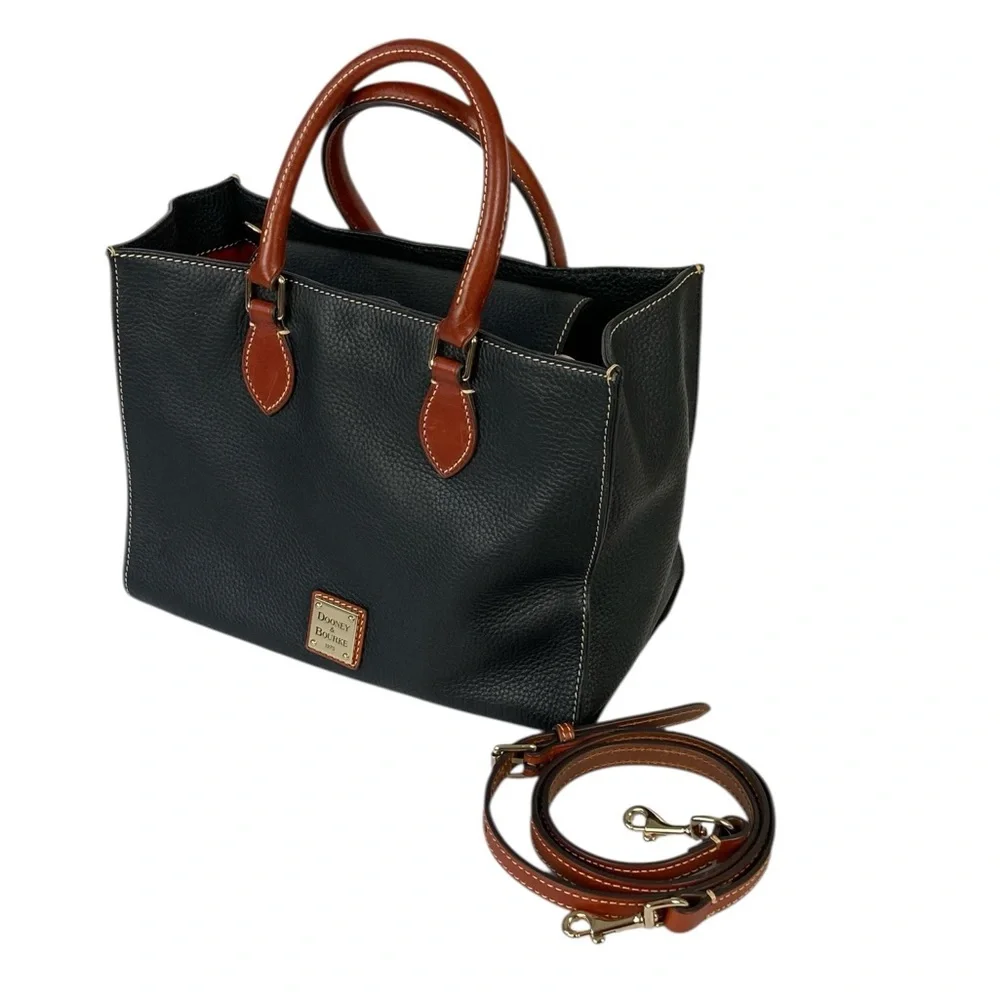 Dooney & Bourke Black Leather Janine Satchel Tote Bag